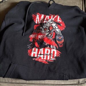 Black and Red Graphic Hoodie